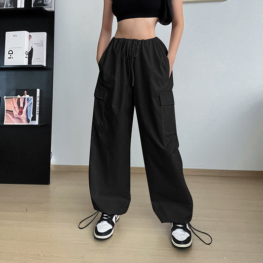 Autumn High-waisted Casual Pants Women's Wide Legs Loose Cargo Pants