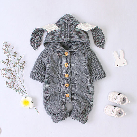 Baby knitted romper winter baby’s outfit